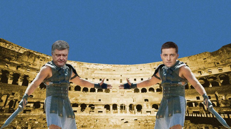 Действующему президенту Украины советуют побеждать Зеленского «нокаутом» и опасаться гнилых помидоров Коллаж: © Daily Storm