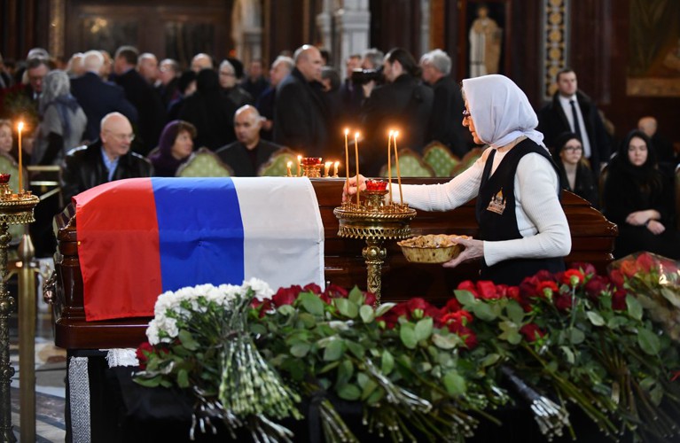 Прощание с бывшим мэром столицы прошло в храме Христа Спасителя Фото: © АГН Москва / Игорь Иванко