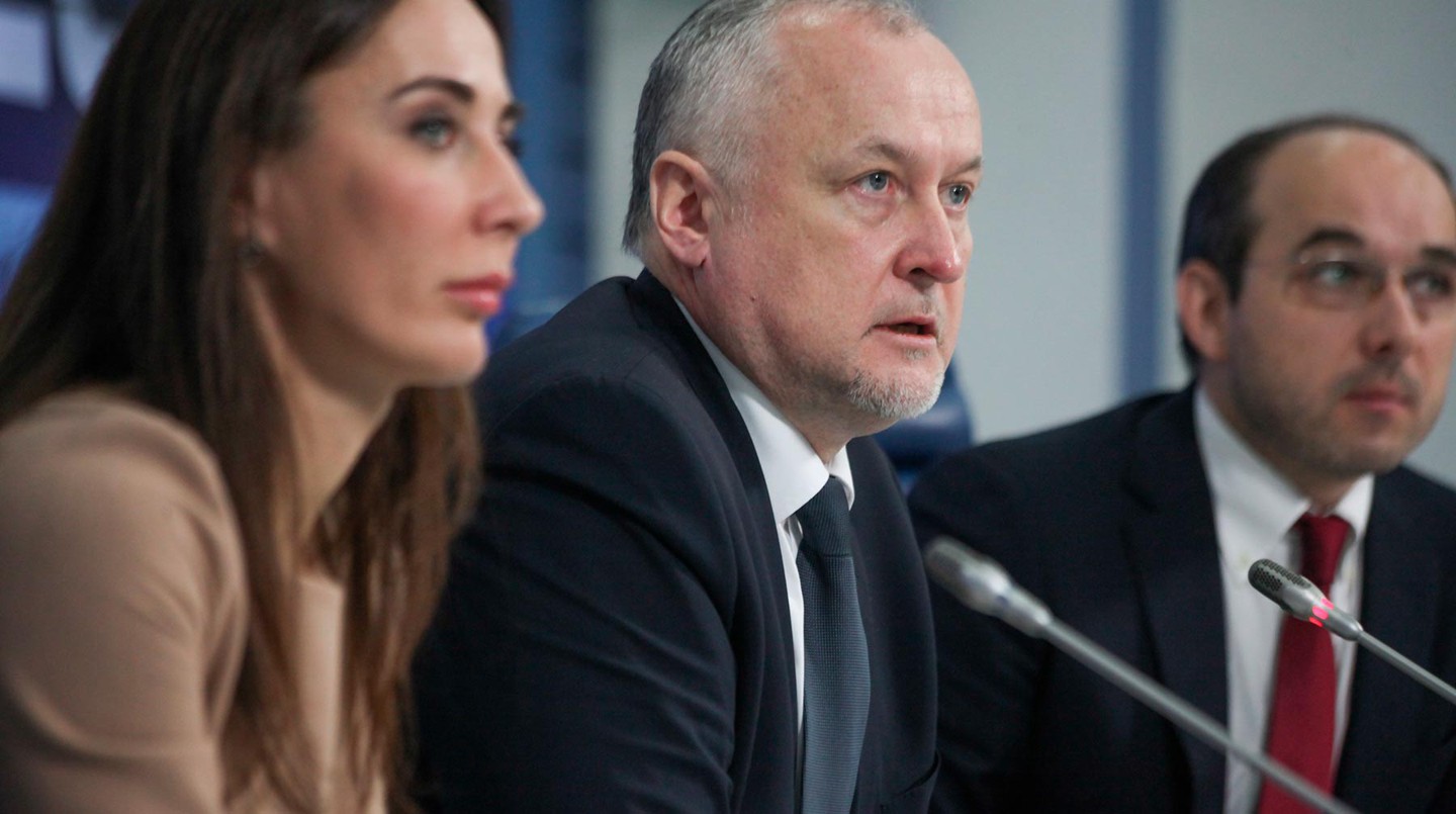 Ганус и Пахноцкая на пресс-конференция Российского антидопингового агентства РУСАДА