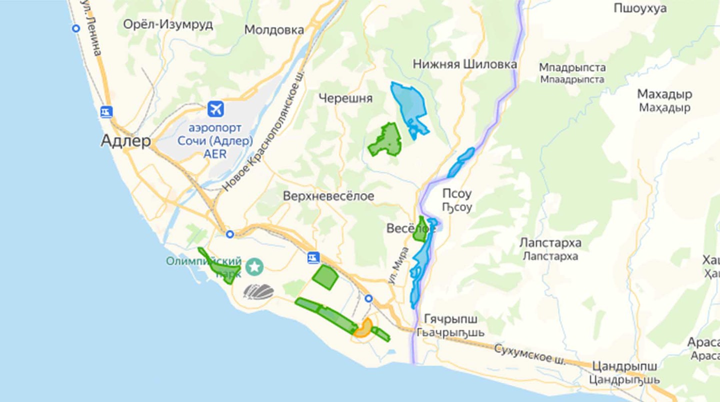Карта Природного орнитологического парка