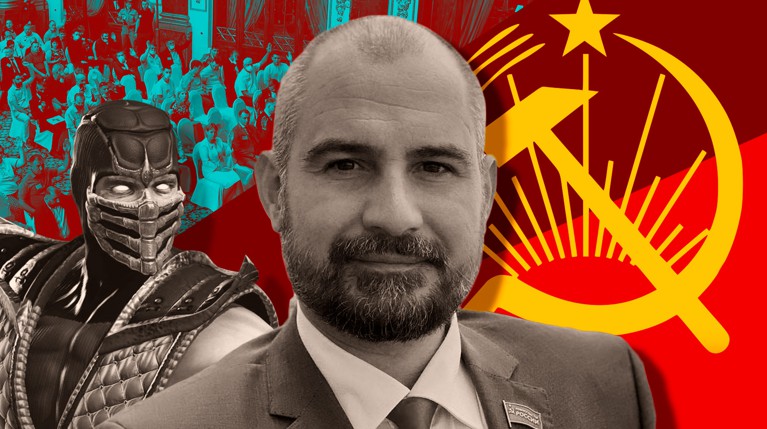 Сурайкин не только коммунист, но, судя по видео, и Скорпион из файтинга, и злостный курильщик Коллаж:  Daily Storm