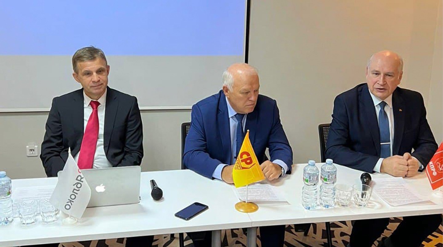 Конференция оппозиционных партий -  Олег Виноградов, Анатолий Грешневиков и Михаил Парамонов