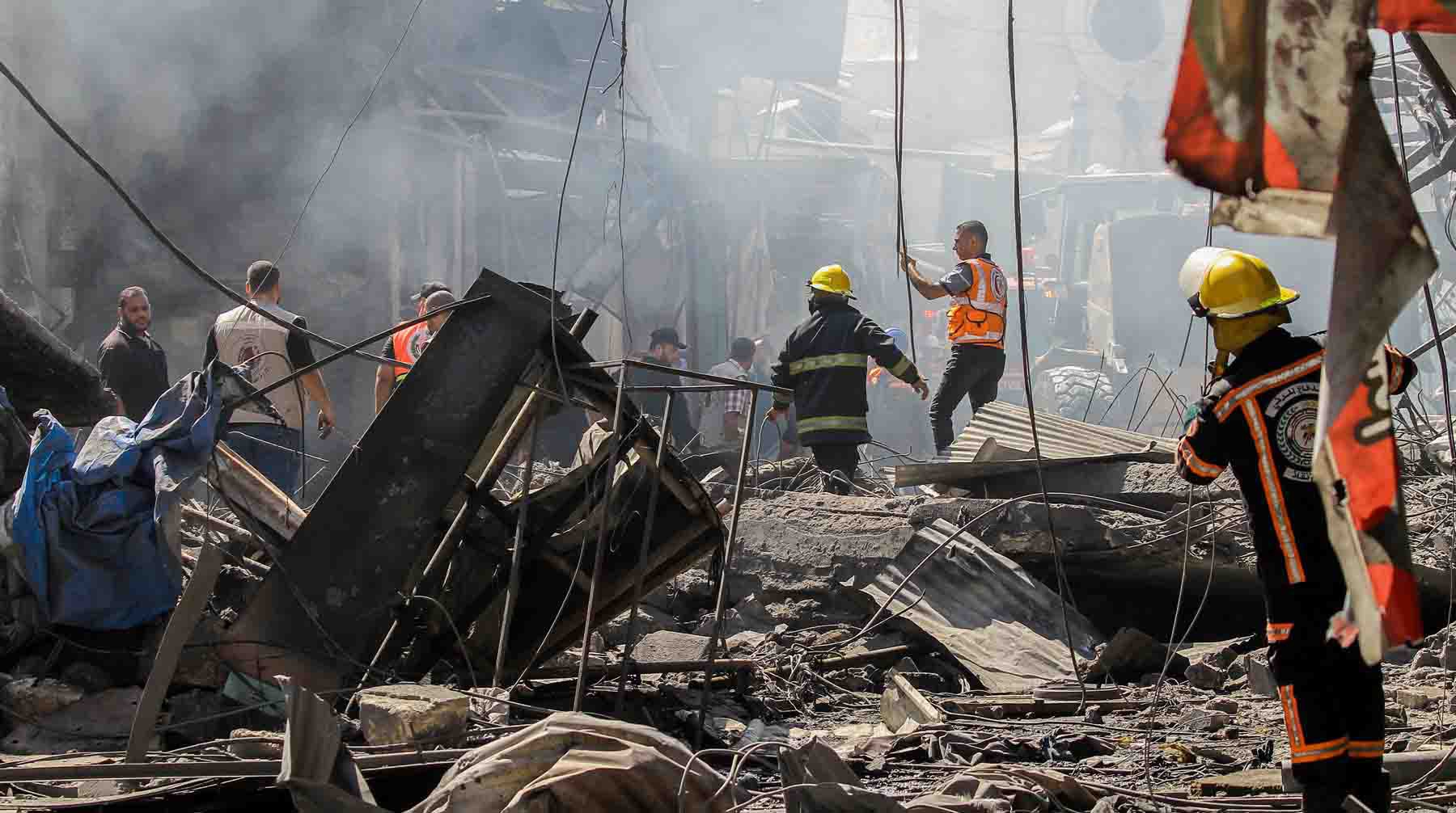 Взрыв на рынке Аль-Завия в Газе