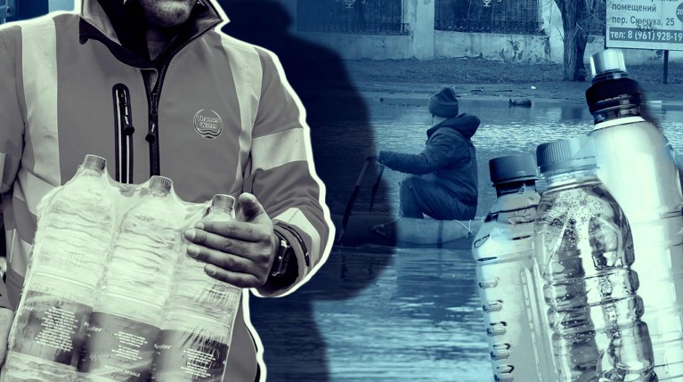 Тем не менее на бесплатной раздаче люди с боем отвоевывают каждую бутылку Коллаж: Daily Storm