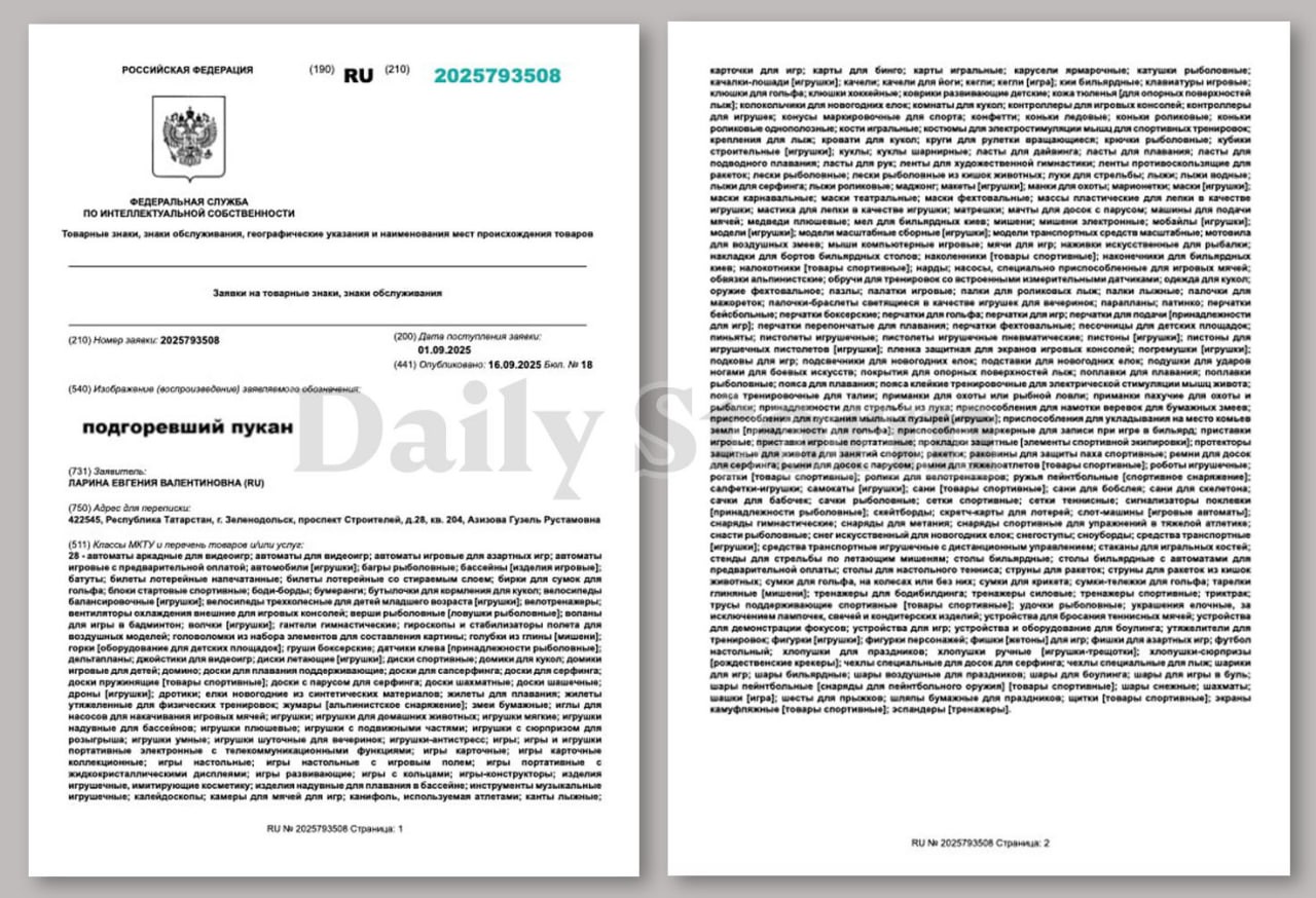 Заявка на регистрацию товарного знака