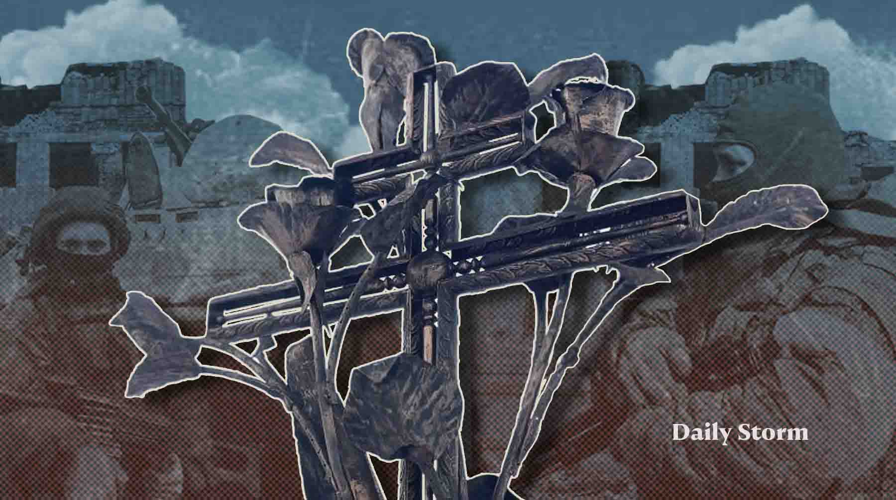 Памятный знак смогли поставить только когда это позволила оперативная обстановка Коллаж: Daily Storm